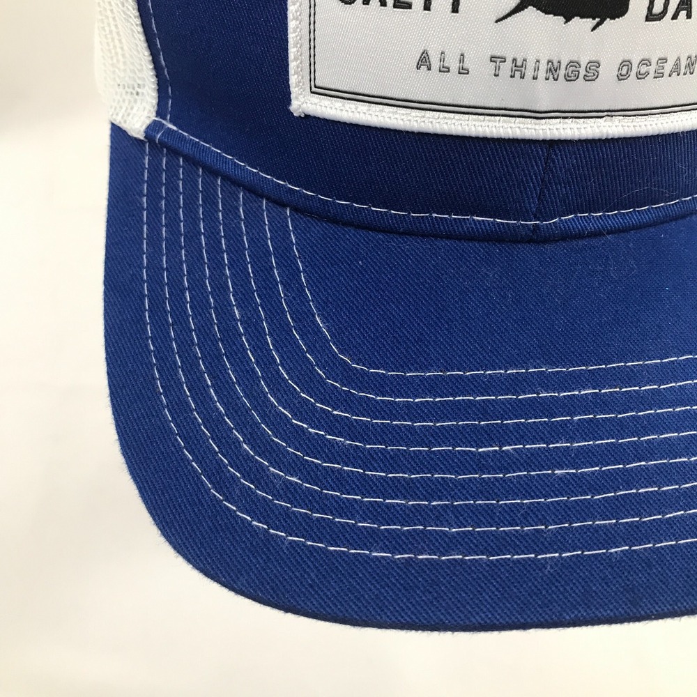 Salty Dawgs Port Authority Trucker Hat Blue White Mesh Snapback Fishing Cap Mens - Picture 3 of 16